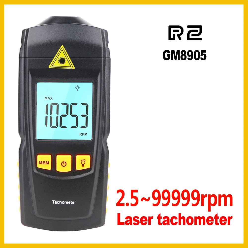 Tachometer Digital Laser Rpm - RZ Draagbare Digitale Laser Toerenteller Contactloze