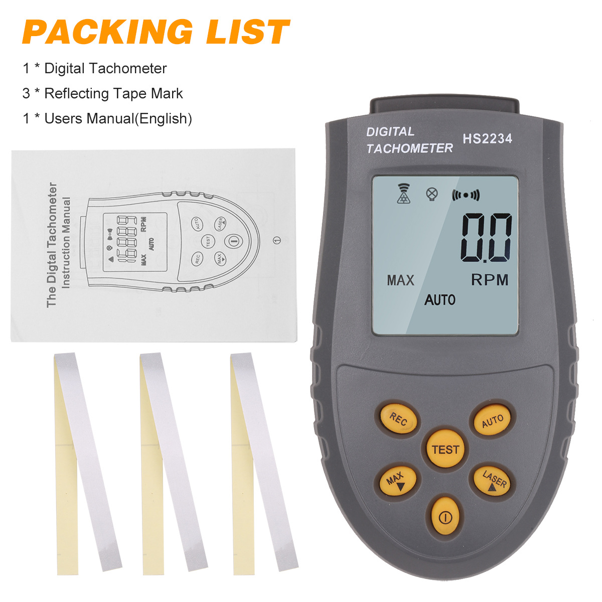 Tachometer Digital Laser Rpm - Contactloze digitale laser foto-elektrische toerenteller voor