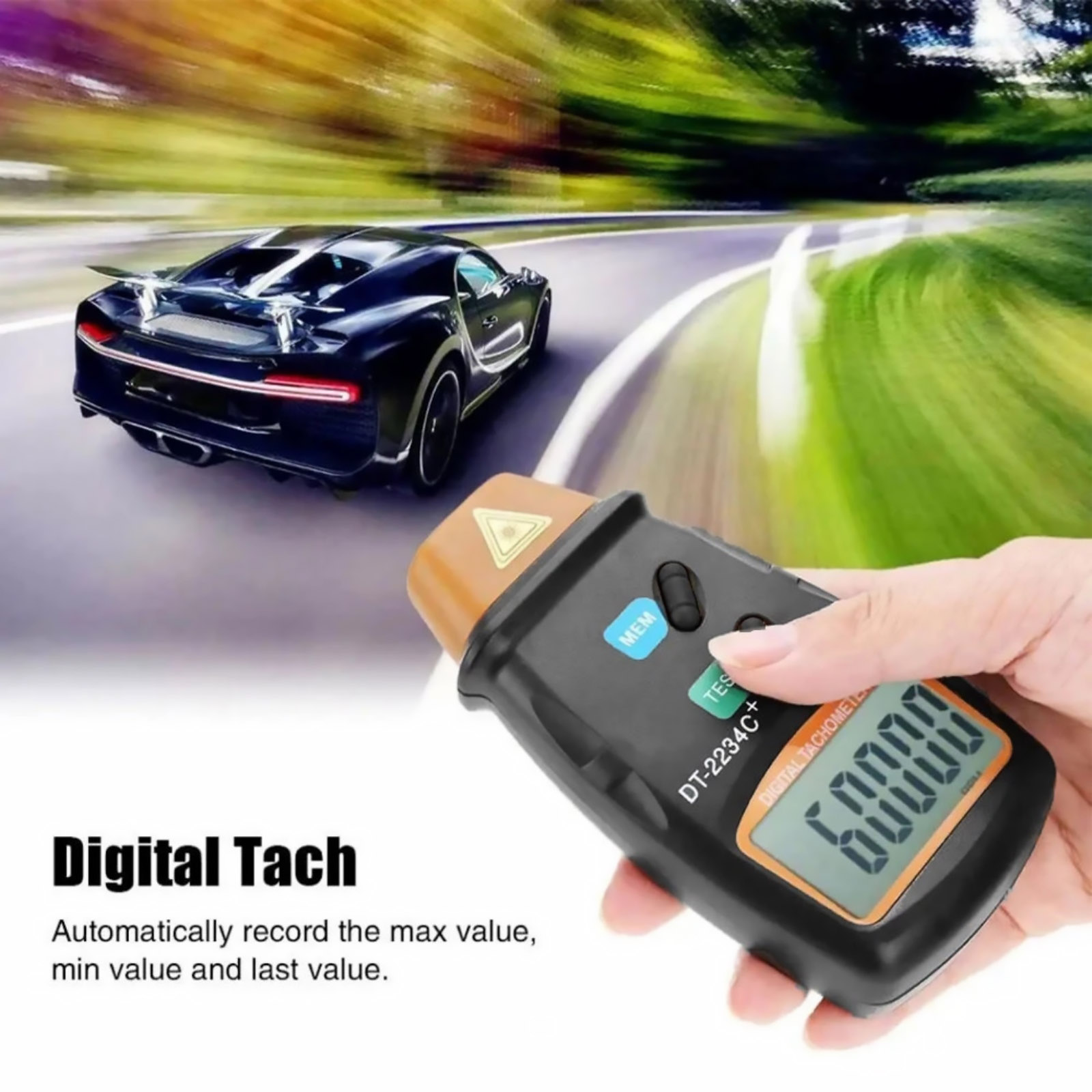 Tachometer Digital Laser Rpm - Digitale lasertachometer 2,5-99999 RPM Contactloze toerenteller