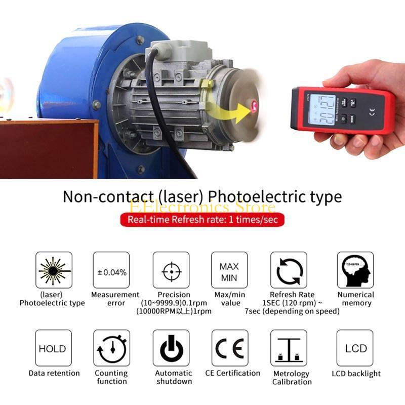 Tachometer Digital Laser Rpm - B03C UT373 LCD digitale contactloze toerenteller