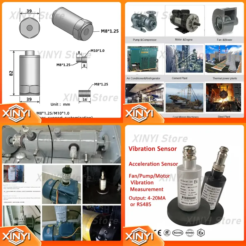 Vibration Sensor Accelerometer Industrial - voor Kehao Industriële Analoge Accelerometer Trillingssensor