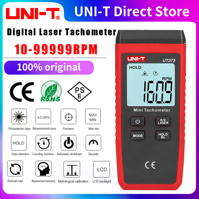 Tachometer Digital Laser Rpm - UNI-T Mini Digitale Laser Toerenteller UT373