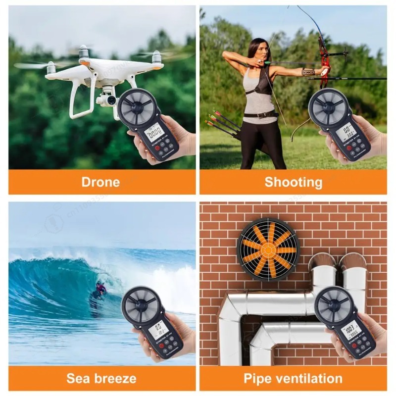 Anemometer Digital Wind Speed - BT-100 digitale anemometer draagbare windsnelheidsmeter voor