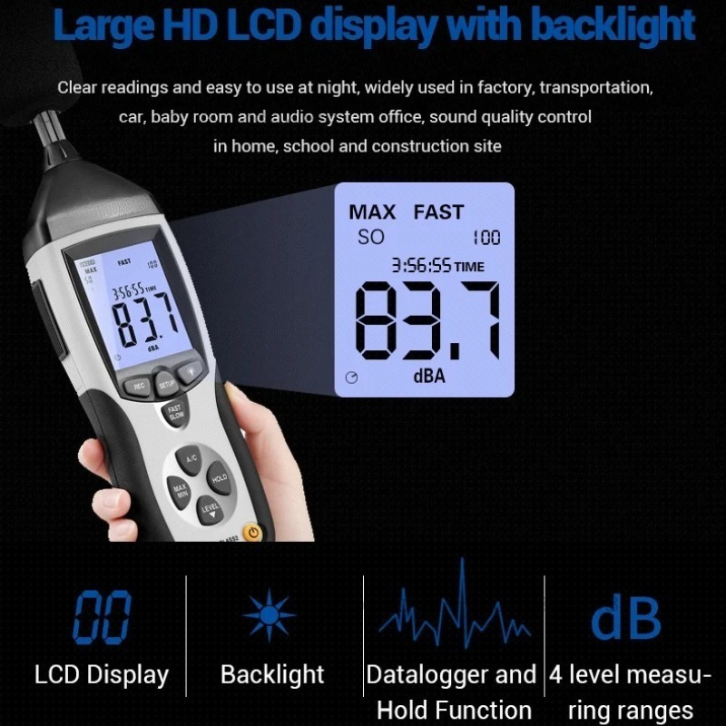 DT-8852 Bereik 30-130 DB Digit - Sound Level Meter Db 30-130 recensie en prijs