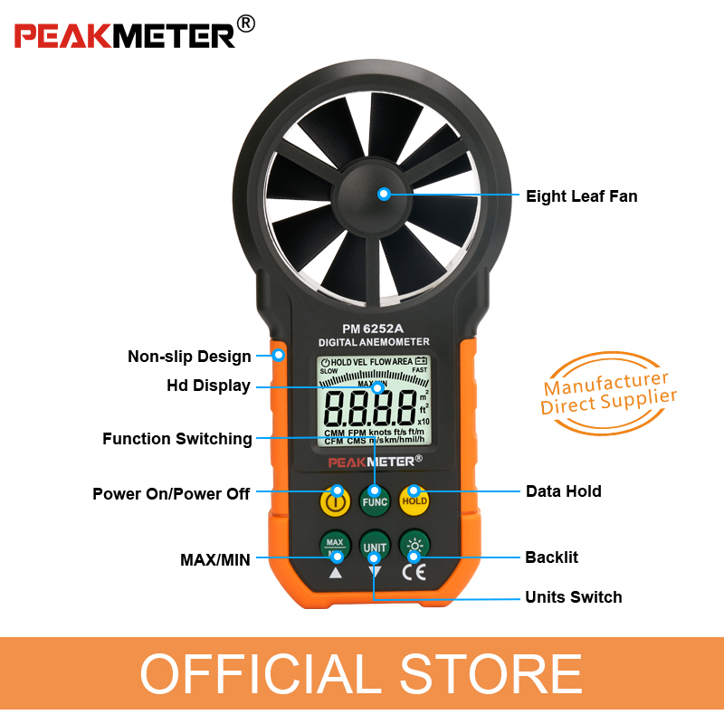 PEAKMETER PM6252A Handheld Ane - Anemometer Digital Wind Speed recensie en prijs
