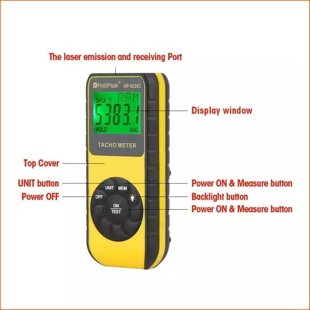 Holdpeak Laser Toerenteller HP - Tachometer Digital Laser Rpm recensie en prijs